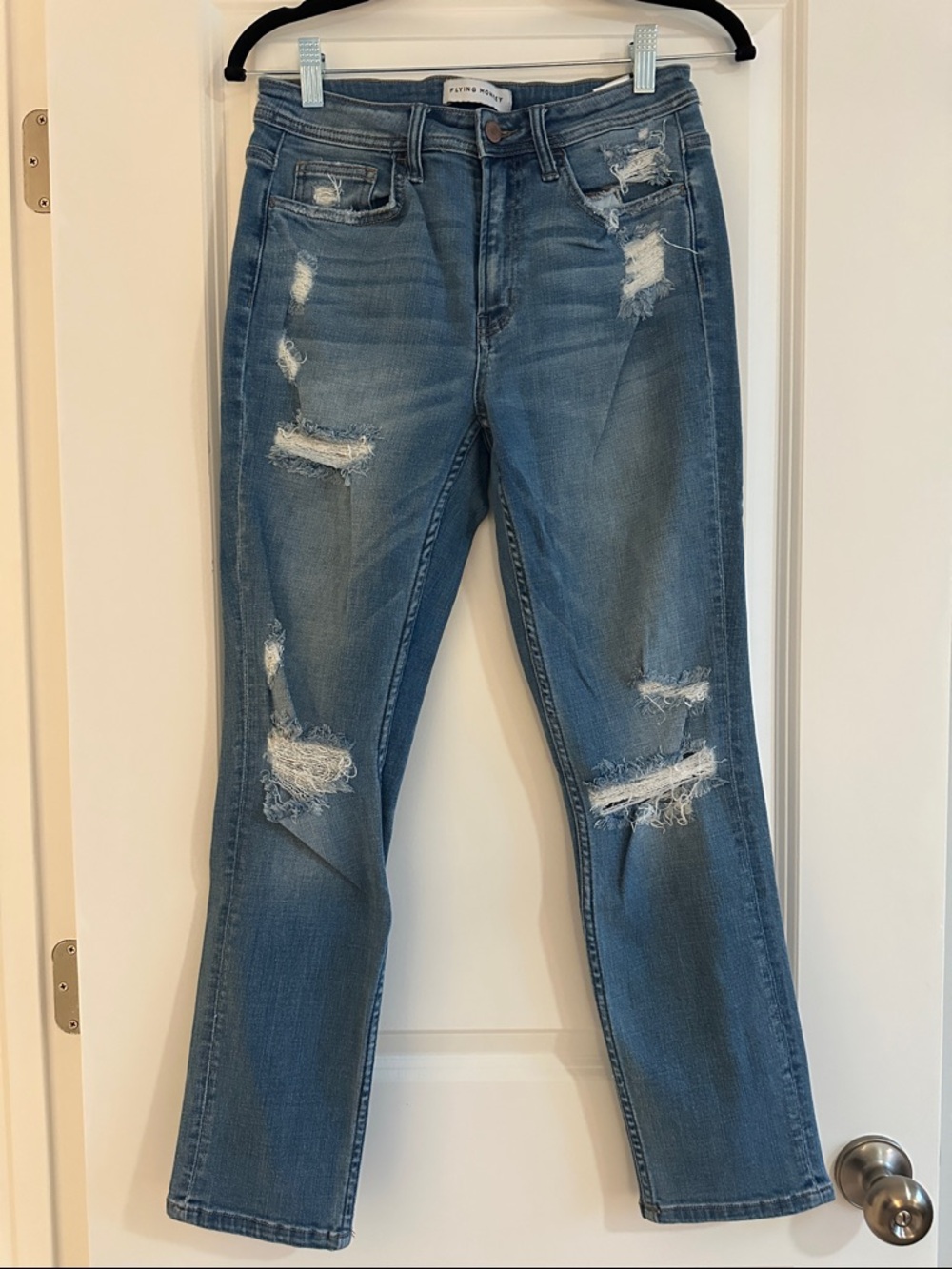 Flying Monkey Light Blue Distressed Skinny Jeans